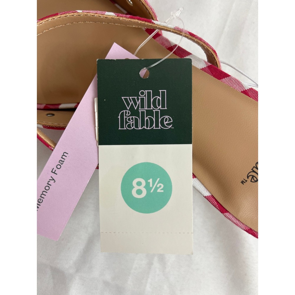 Wild Fable Red Gingham Pointed Toe Kitten Heel Mules Bow Detail Size 8.5 NEW - Picture 6 of 6